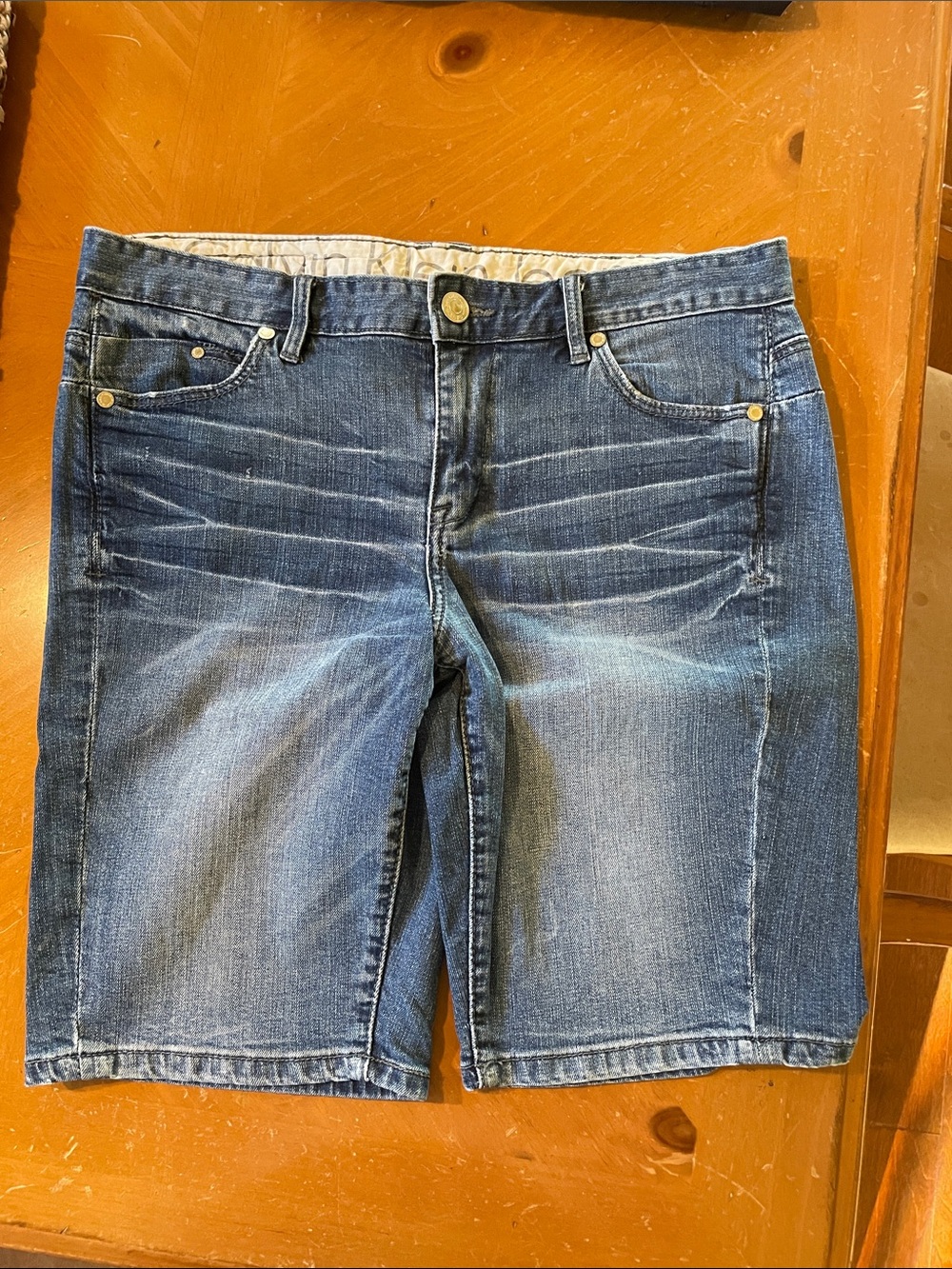 Calvin Klein women’s Denim Relaxed Shorts in Blue